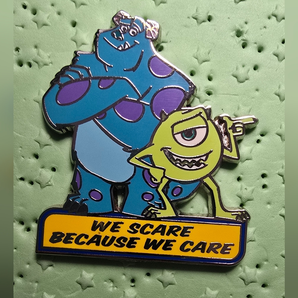 Monsters Inc. Mike & Sulley We Scare Because We Care Pin